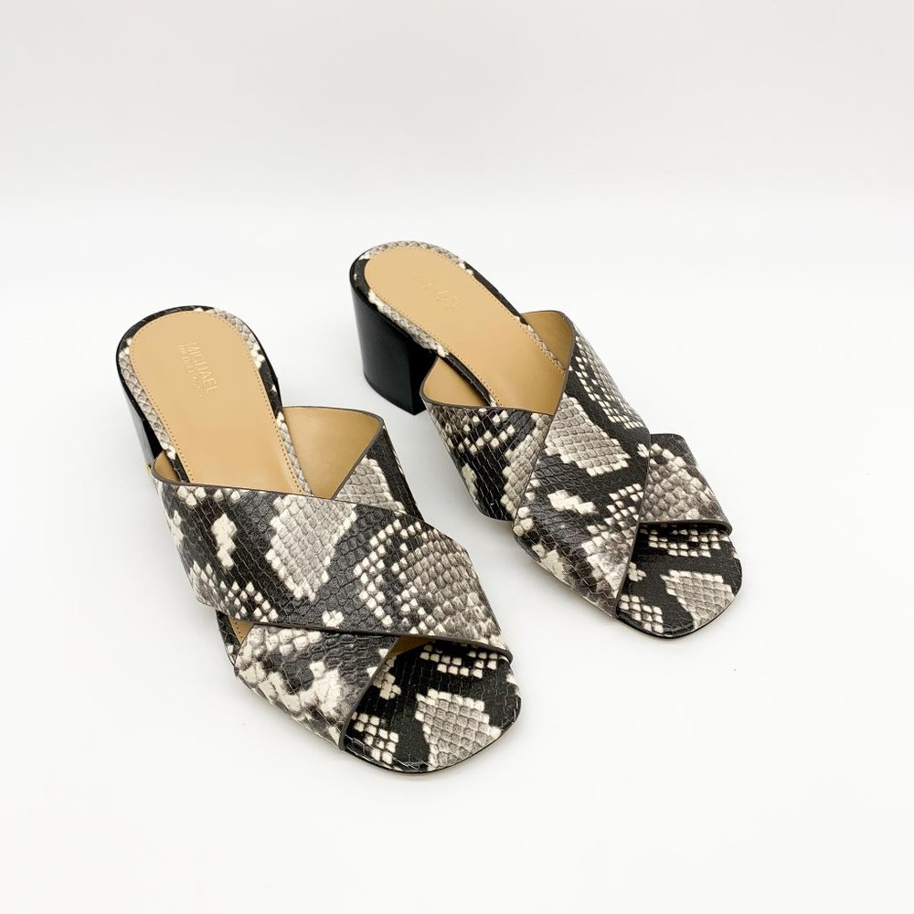 MICHAEL Michael Kors Abbott Snake Crisscross Mules - Picture 3 of 9